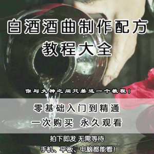 白酒酒曲制作配方教程酿酒技术秘方勾兑视频教学课程零基础学习-淘宝虚拟仓