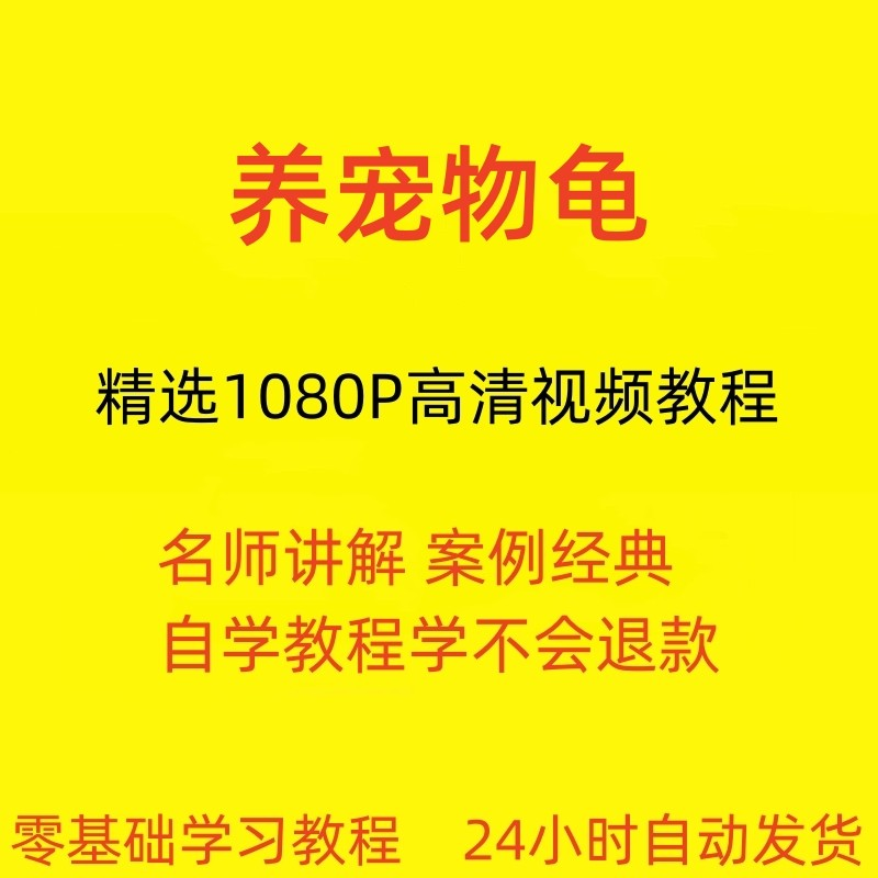 养宠物龟饲养视频教程全套从入门到精通技巧培训学习在线课程-淘宝虚拟仓